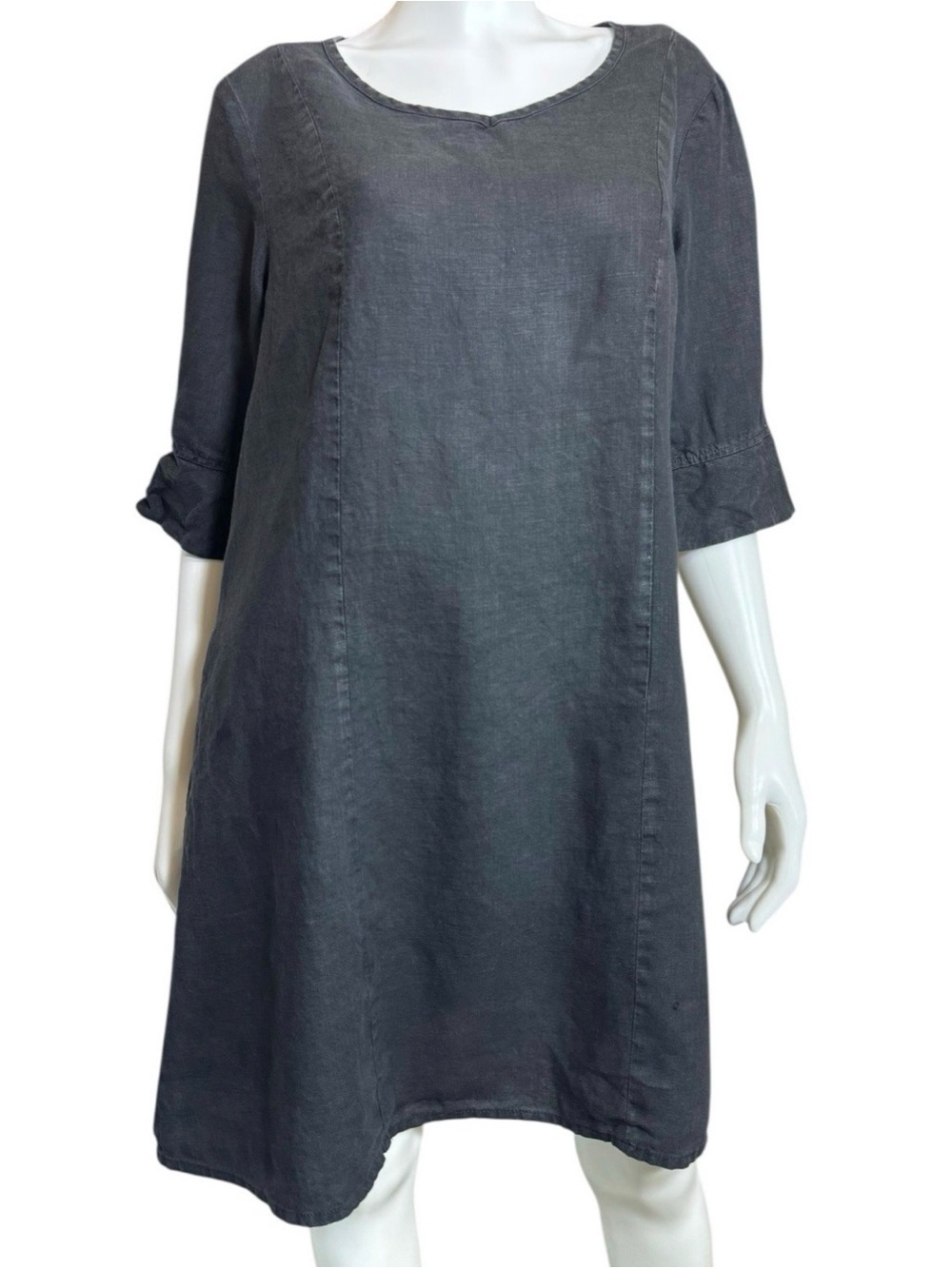Flax gray Sheath Dress with Bell elbow Sleeves p